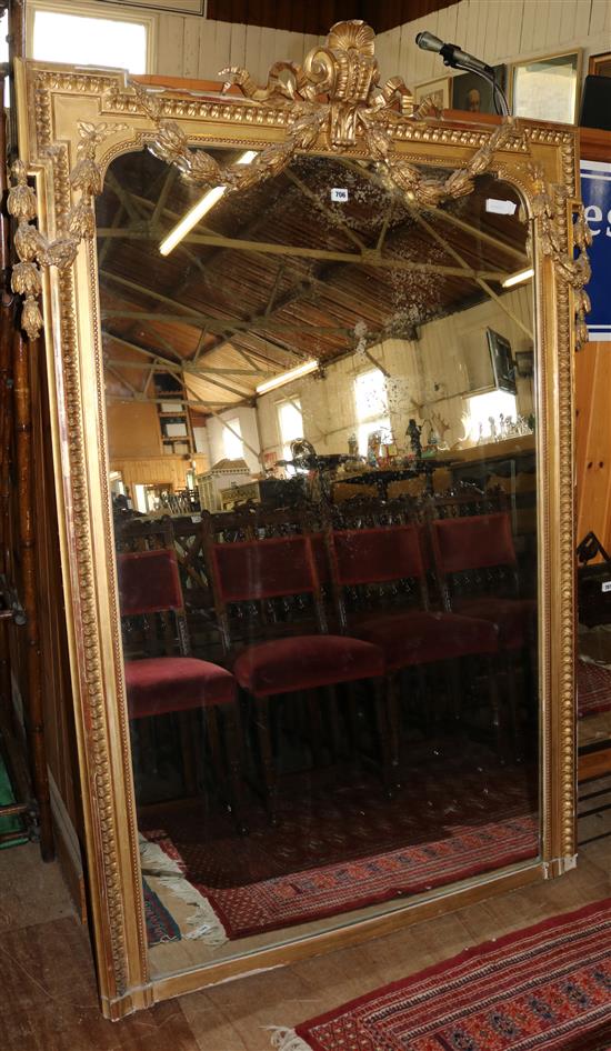 Large gilt frame overmantel mirror